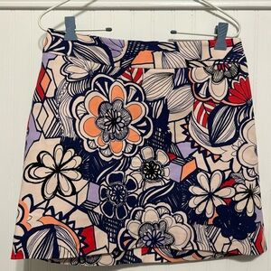 Express Floral A-line Mini Skirt Lined Back Zip Side Pockets Womens Size 6